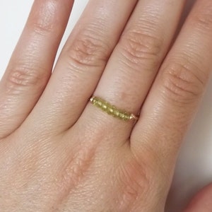 Hammered Gold Filled Peridot Gemstack Ring Gemstone Ring Stacking Ring Gold Ring BIRTHSTONE ring image 2