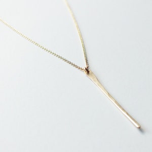 Layering Necklace Long Gold Filled Bar Necklace Gold Tapered Bar Necklace Gold Filled Necklace Delicate Gold Necklace image 2