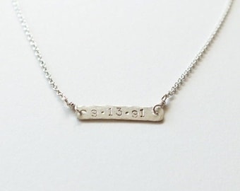 Gold Filled Tiny Bar Personalized Necklace - Layering Necklace - Gold Filled or Sterling Initial Necklace