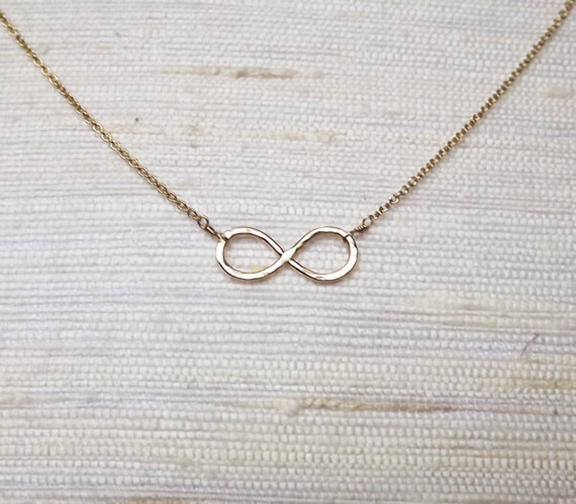 Gold Infinity Necklace Gold Necklace Everyday Necklace Etsy