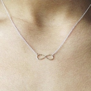 Hammered Sterling and Gold Filled Infinity Necklace - Mix Metal Necklace - Two Toned Everyday Necklace - Bridesmaid Necklace