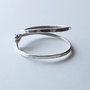 Hammered Asymmetrical Sterling Hug Ring Silver Ring Sterling Band Stacking Rings image 2