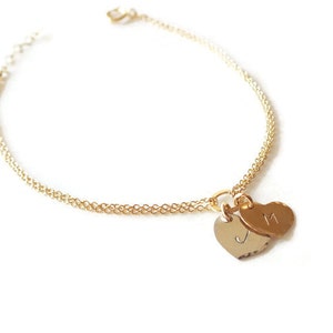 Gold Heart Bracelet Personalized Sweetheart Bracelet Personalized ID Bracelet Bridal Shower Gift Wedding immagine 2