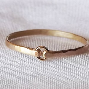 Tiny Circle Hammered Gold Filled Ring - Gold Ring - Stacking Rings - Wedding Band