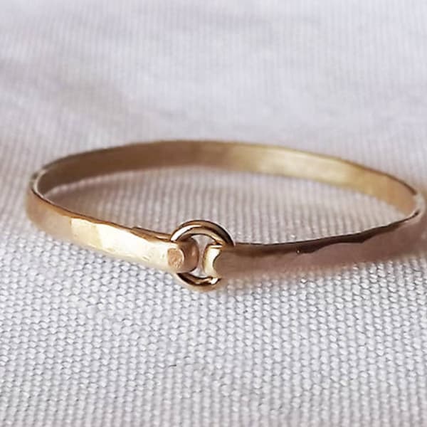 Tiny Circle Hammered Gold Filled Ring - Gold Ring - Stacking Rings - Wedding Band