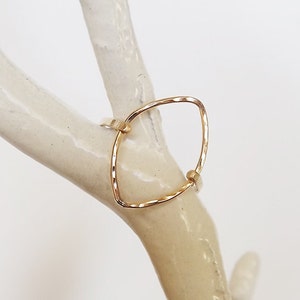 Hammered Marquise Gold Filled Ring Gold Ring Gold Band Marquise Ring image 2