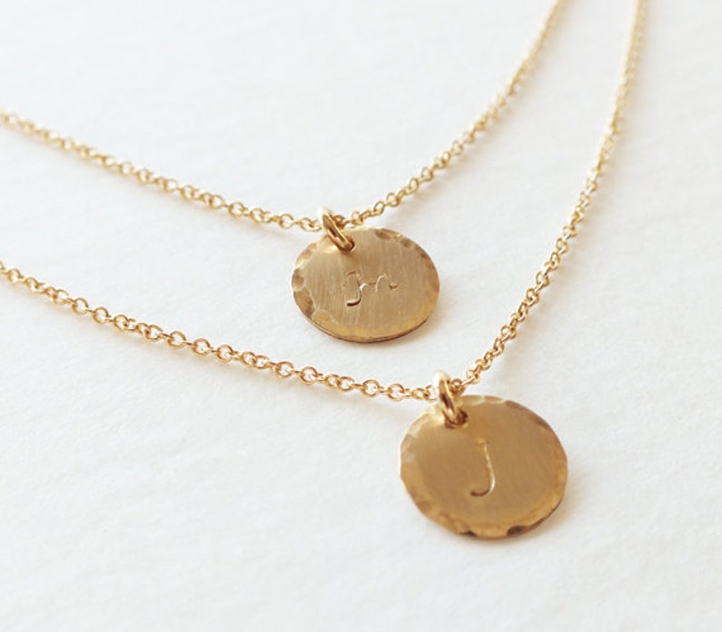 Personalized Double Strand Necklace Multi Strand Initial Etsy