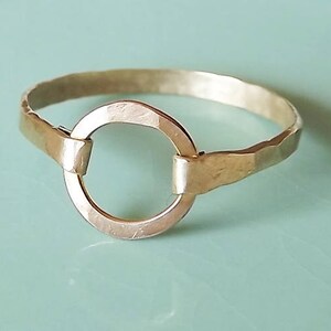 Hammered Circle Gold Filled Ring - Gold Ring - Circle Ring