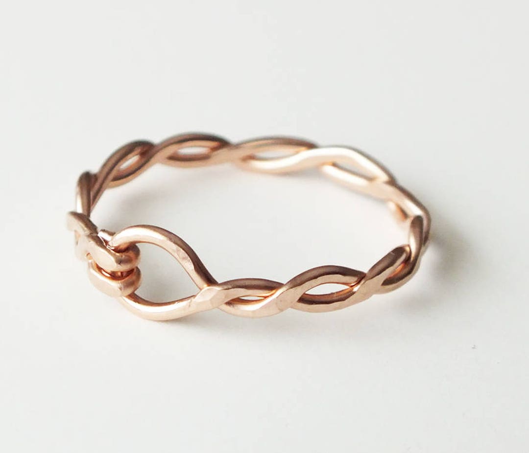 Hammered Braided Rose Gold Filled Ring Rose Gold Ring - Etsy