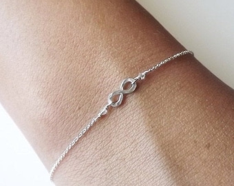 Hammered Sterling Infinity Bracelet - Infinity Bracelet - Everyday Bracelet - Bridesmaid Bracelet