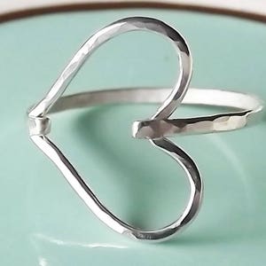 Silver Heart Ring - Sideways Heart Sterling Ring - Heart Ring - Love Ring - Sterling Ring - Silver Heart Ring