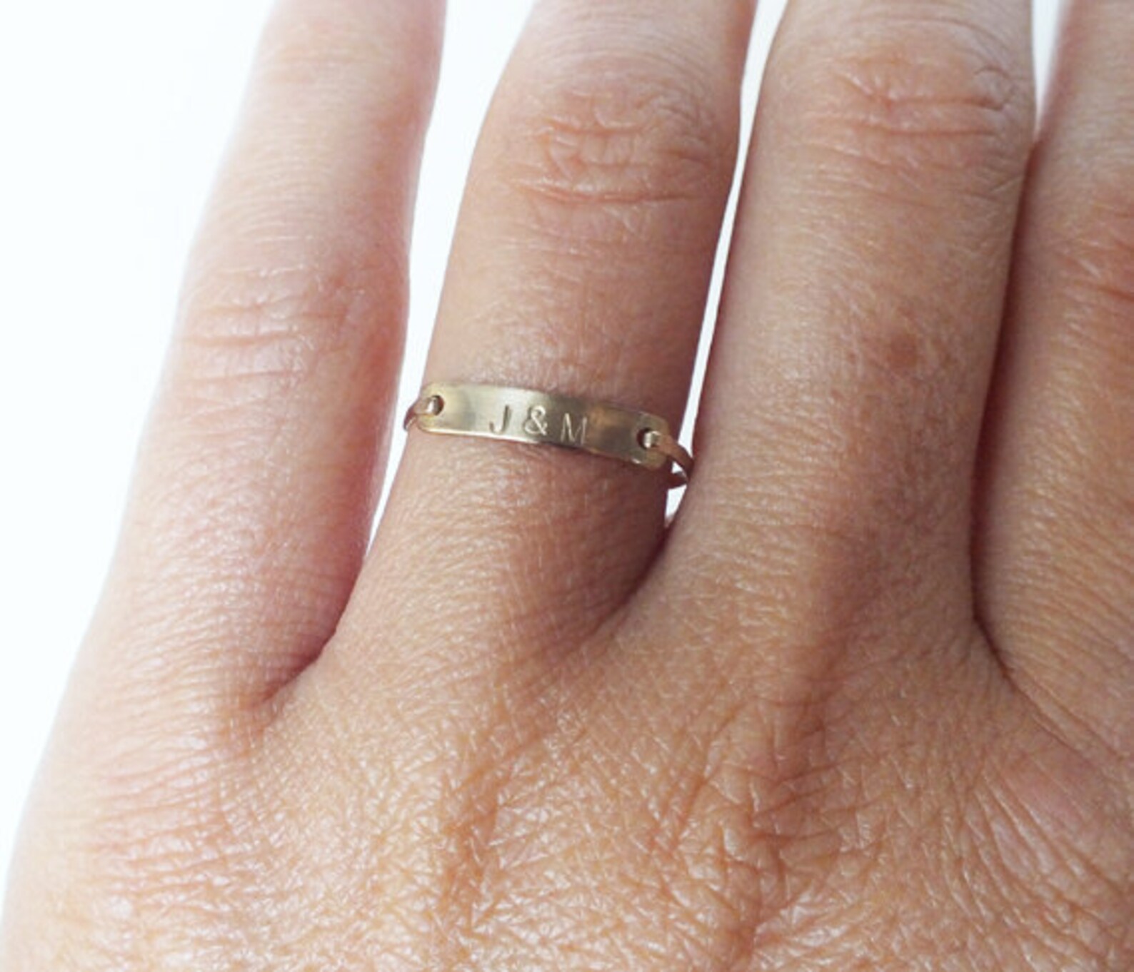 Personalized Gold Ring Sweetheart Ring Wedding Band Etsy