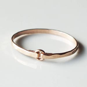 ROSE Gold Filled Ring Rose Gold Ring Stacking Rings Wedding Band Tiny Circle Hammered Ring image 2