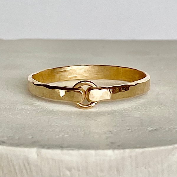Heavier Gauge Hammered Gold Filled Ring - Gold Ring - Stacking Rings - Wedding Band