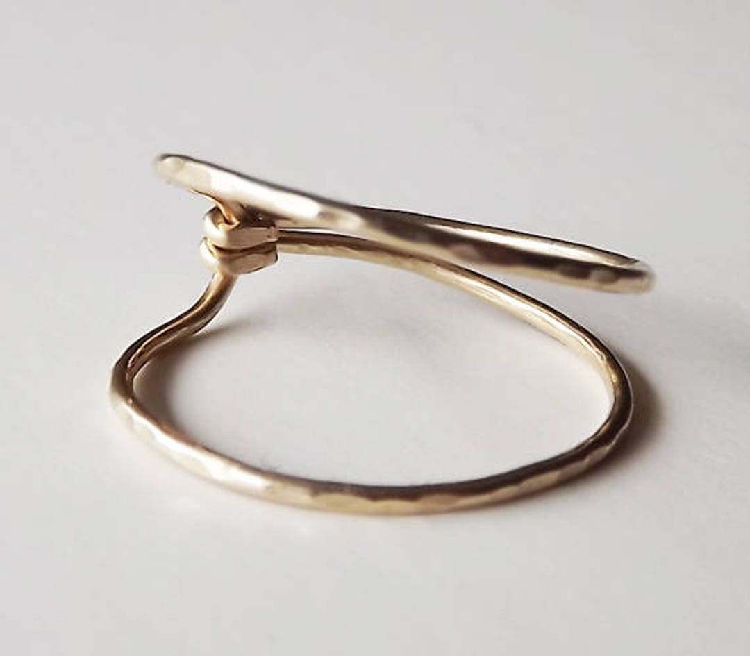 Hammered Asymmetrical Gold Filled hug Ring Gold Ring Gold Band Stacking ...