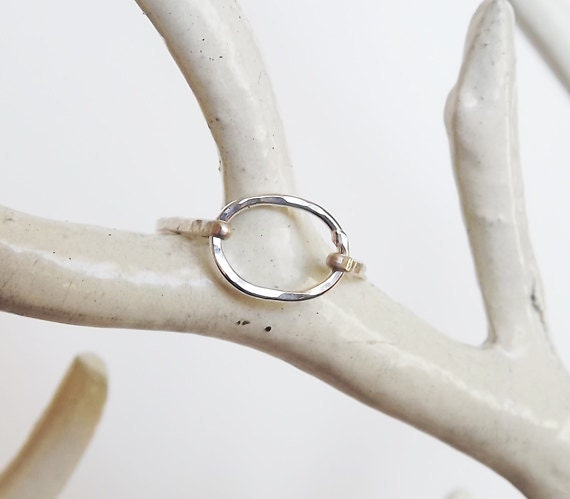 Hammered Oval Sterling Ring Sterling Ring Silver Band - Etsy