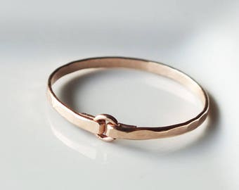 ROSE Gold Filled Ring - Rose Gold Ring - Stacking Rings - Wedding Band - Tiny Circle Hammered Ring