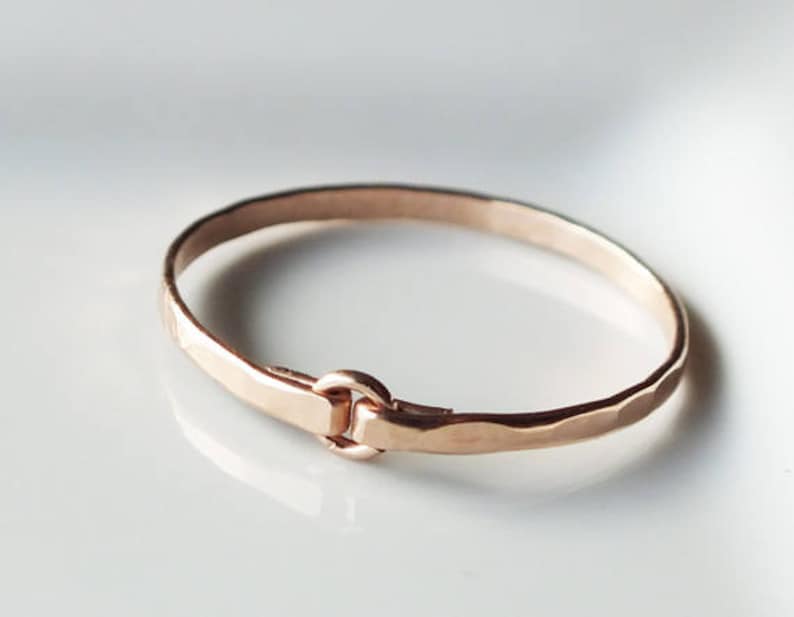 ROSE Gold Filled Ring Rose Gold Ring Stacking Rings Wedding Band Tiny Circle Hammered Ring image 1