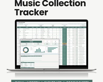 Music Collection Tracker, Vinyl Record Inventory Spreadsheet, Condition Grading & Wishlist, Album Catalog (Google Sheets)