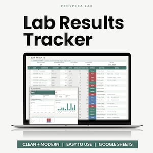 Lab Results Tracker, Bloodwork & Blood Test Log, Biomarker Trends Template, Health Patient Tracker, Lab Test Spreadsheet (Google Sheets)