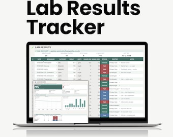 Registro dei risultati di laboratorio, analisi del sangue e referti, modello per l'andamento dei biomarcatori, strumento di monitoraggio della salute del paziente, foglio di calcolo per i test di laboratorio (Fogli Google)