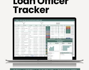 Loan Officer Tracker Spreadsheet, Mortgage Pipeline, Loan CRM, Commission, Rate-Lock & Referral Partner Tracker (Google Sheets)