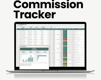 Commission Tracker Spreadsheet, Sales Commission Calculator, Payout Statement & Dashboard for Sales Reps (Google Sheets)