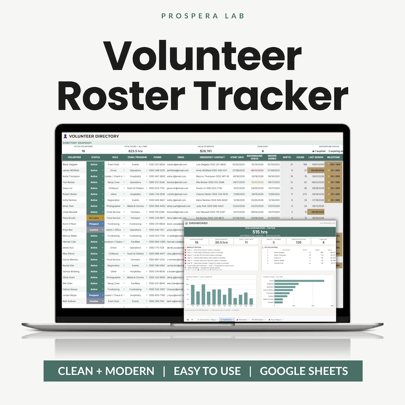Church Volunteer Tracker - Etsy