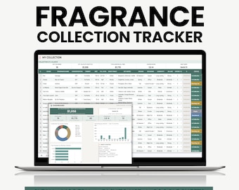 Strumento per tenere traccia della collezione di profumi, foglio di calcolo per l'inventario dei profumi, diario delle fragranze e registro di utilizzo, organizzatore di colonie, lista dei desideri di profumi (Fogli Google)