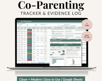 Strumento per monitorare la gestione condivisa dei figli e raccogliere prove, pianificare il calendario degli incontri, il registro delle visite e il foglio di calcolo per la documentazione giudiziaria (Fogli Google)