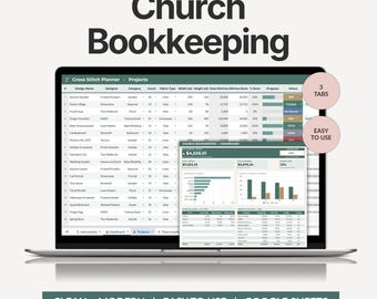 Church Bookkeeping Spreadsheet, Ministry Budget & Finance Tracker, Donation Expense and Fund Management Template (Google Sheets)