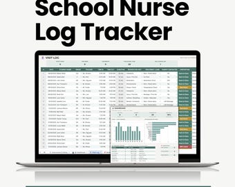 Foglio di calcolo per il registro delle visite dell'infermiera scolastica, visite e farmaci somministrati agli studenti, documentazione dell'ufficio sanitario, referto clinico digitale (Fogli Google)