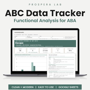 ABC Data Sheet, Functional Analysis ABA, FBA Data Collection, Behavior Tracker, Bcba Rbt Template (Google Sheets)