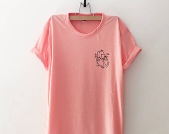 Anatomical heart shirts for women graphic tees for womens pocket tee girlfriend gift for teen clothes mens funny tshirts