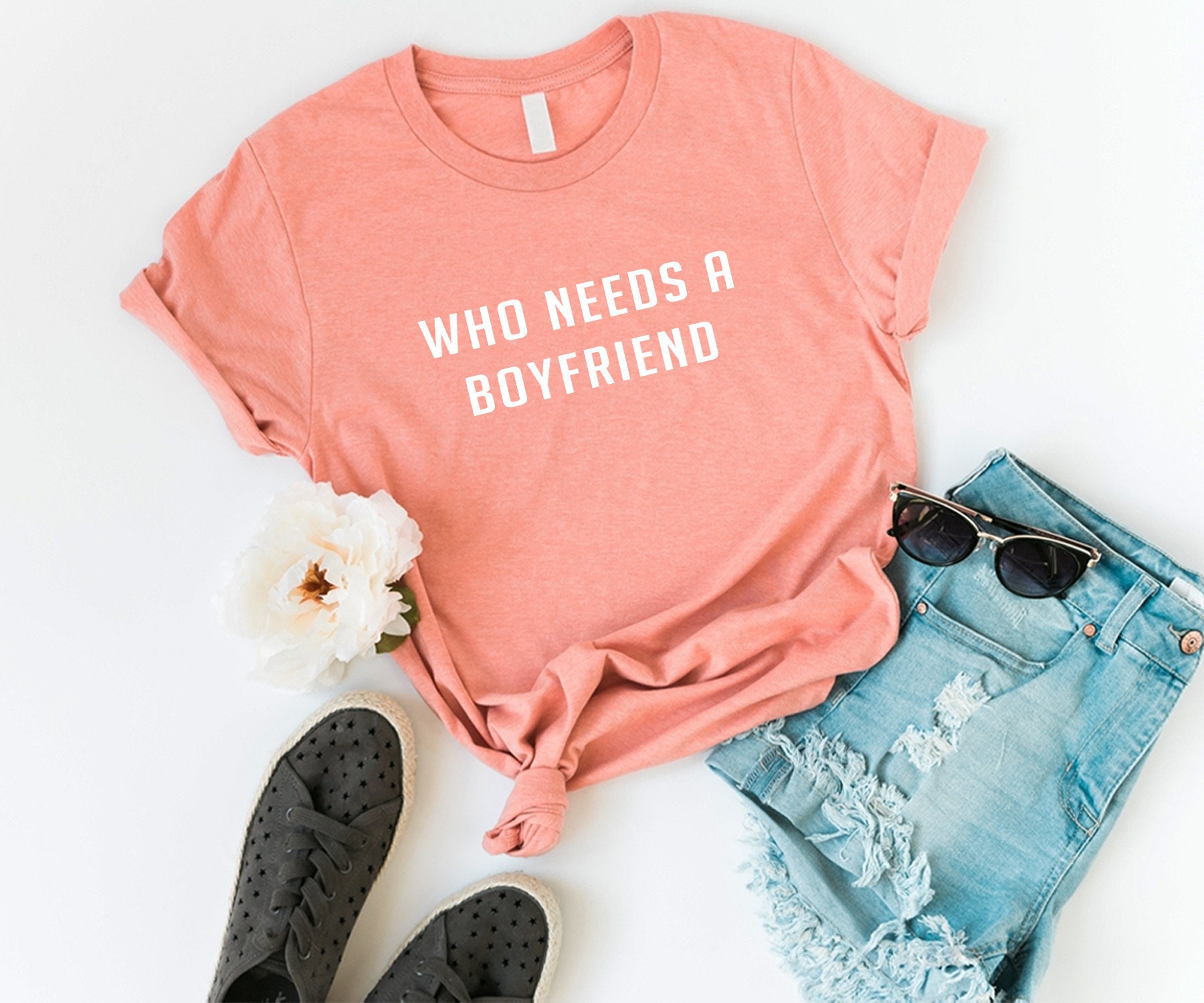 Who needs a boyfriend tshirt funny valentine shirt tumblr Etsy