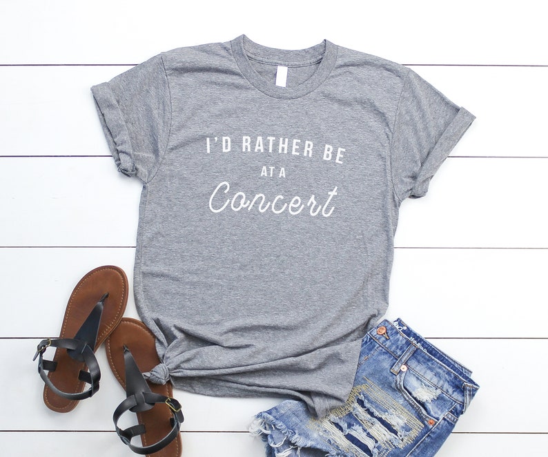 Id rather be at a concert Funny Shirts TShirts Quote Shirt Etsy