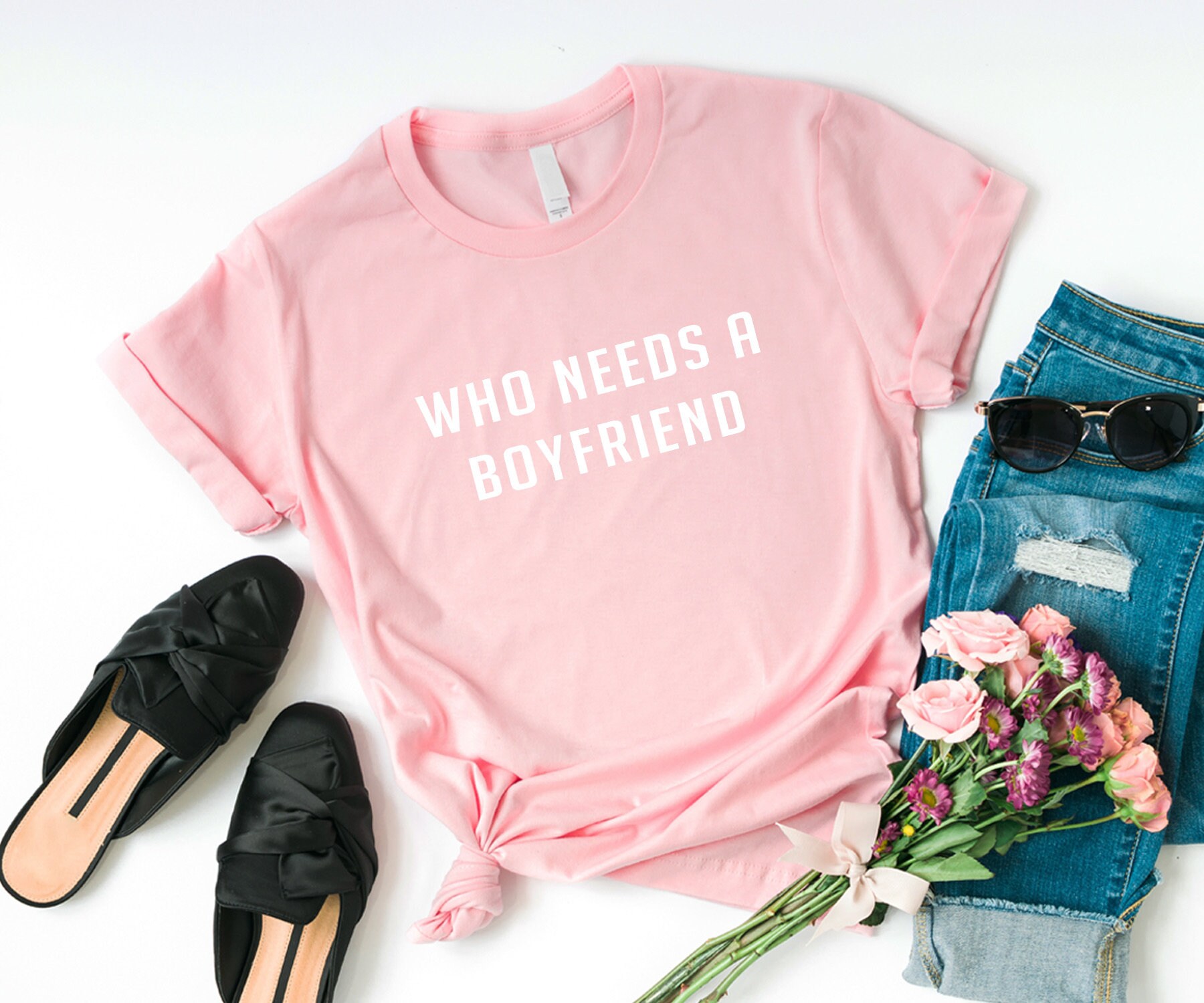 Who needs a boyfriend tshirt funny valentine shirt tumblr Etsy