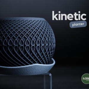 Kinetic Globe Planter | 3D Printed Geometric Succulent Pot with Saucer | Sculptural Plant Pot | Unique Housewarming Gift | Modern Home Decor