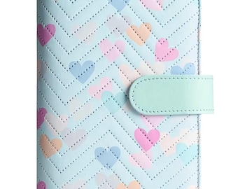 Pastell Geldbörse mit Herzen – Süßes Damen Portemonnaie in Kawaii Stil