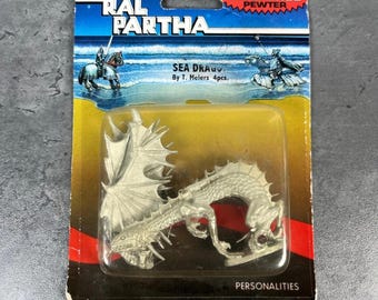 Ral Partha Lead Free Pewter Sea Dragon Personalities 4pcs Metal Miniature Sealed