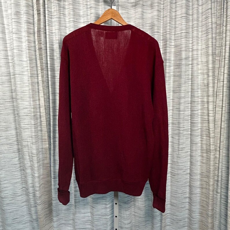 Cardigan Pendleton da uomo in pura lana vergine al 100%, colore bordeaux, taglia L, prodotto negli Stati Uniti, stile vintage. immagine 2