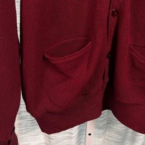 Cardigan Pendleton da uomo in pura lana vergine al 100%, colore bordeaux, taglia L, prodotto negli Stati Uniti, stile vintage. immagine 6