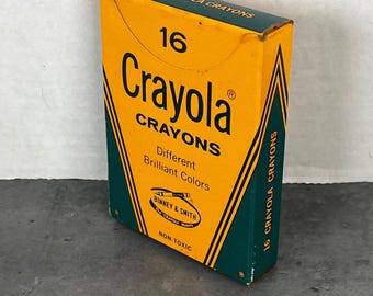 Vintage Crayola 16 Buntstifte Binney & Smith No 16 Verschiedene Brilliant Farben USA