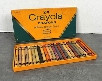 VTG 1940er-50er Jahre Crayola Nr. 241 Binney & Smith 24 Buntstift Set Auslauffarben
