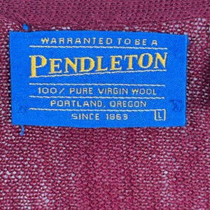 Cardigan Pendleton da uomo in pura lana vergine al 100%, colore bordeaux, taglia L, prodotto negli Stati Uniti, stile vintage. immagine 3