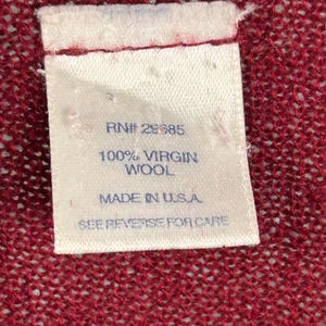 Cardigan Pendleton da uomo in pura lana vergine al 100%, colore bordeaux, taglia L, prodotto negli Stati Uniti, stile vintage. immagine 4
