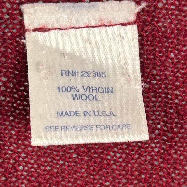 Cardigan Pendleton da uomo in pura lana vergine al 100%, colore bordeaux, taglia L, prodotto negli Stati Uniti, stile vintage. immagine 4
