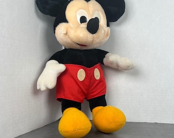 Playskool Micky Maus VTG 1980er Jahre Disney Rote Hose weiche Plüsch 14 "Neuwertig Zustand