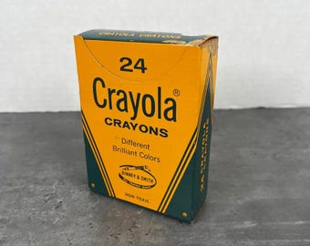 VTG Crayola 24 Count Crayon Box Binney & Smith No 24 Verschiedene Farben 45 Cent