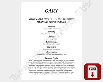 Gary - First Name Meaning PDF File
